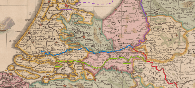 A map showing the routes of the rivers mentioned in the text