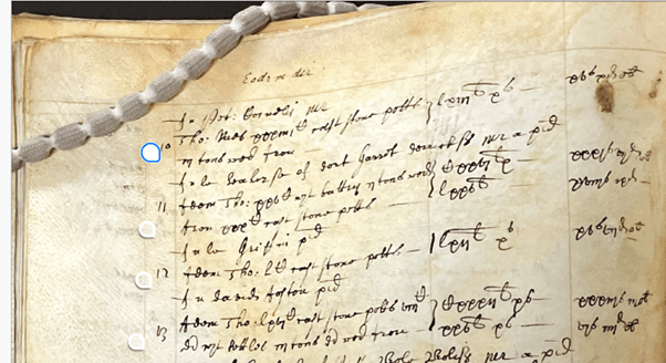 Section of a historic document