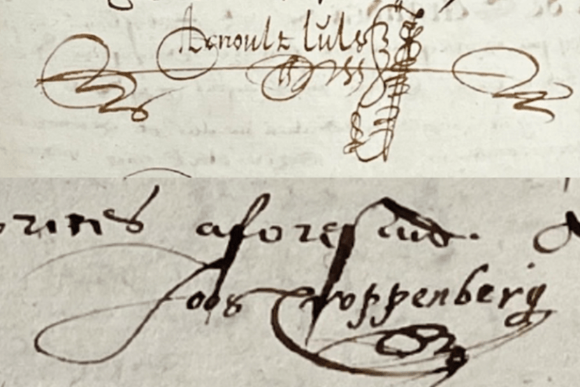 Signatures on a document from two historic bartmann traders