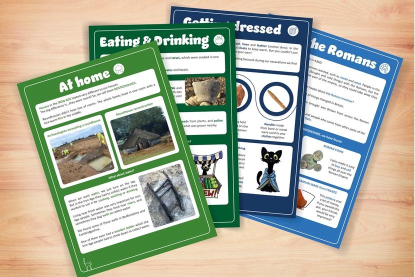 The learning pack laid out on a table