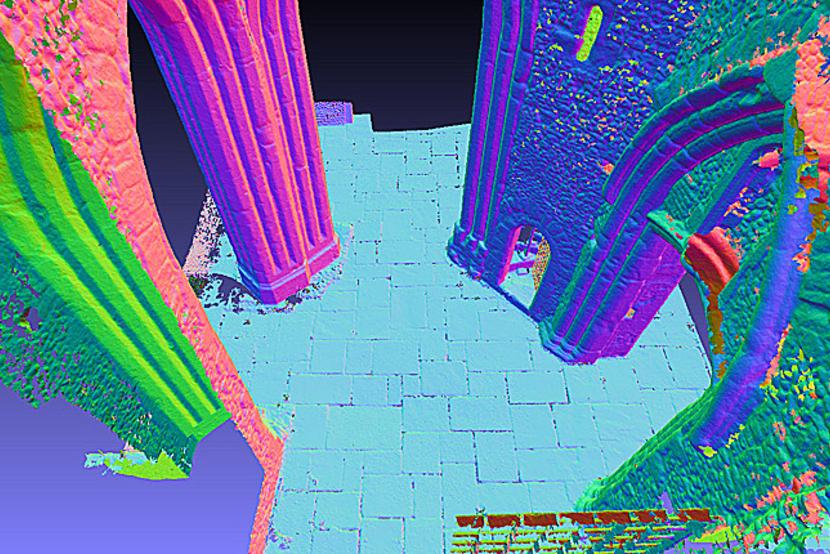 Mesh model of St Alphage Tower, created with 3D scan data