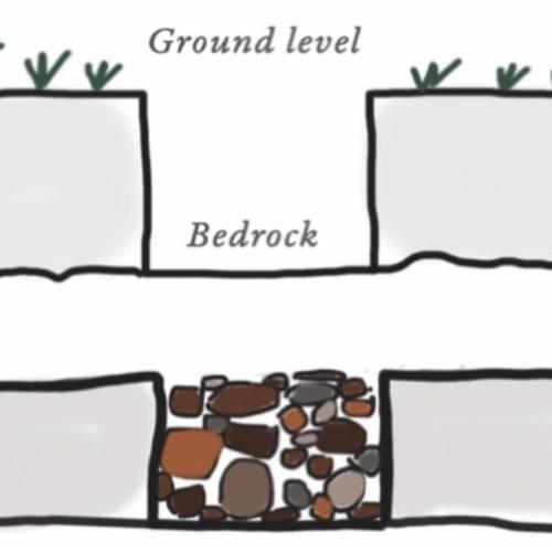 illustration of Roman wall foundations