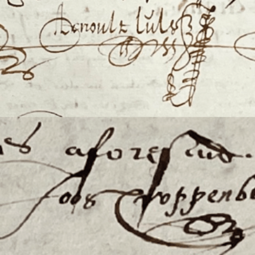 Signatures on a document from two historic bartmann traders
