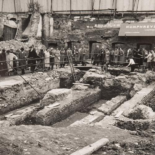 Historic photograph of the Temple of Mithras