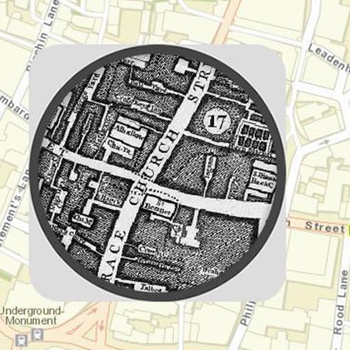 Image of historic map on London