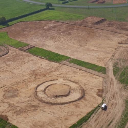 Aerial view of Overstone excavation site
