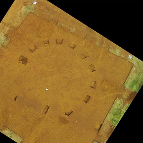 2D georeferenced orthomosaic of ring ditch at Hanwell Fields (c) MOLA