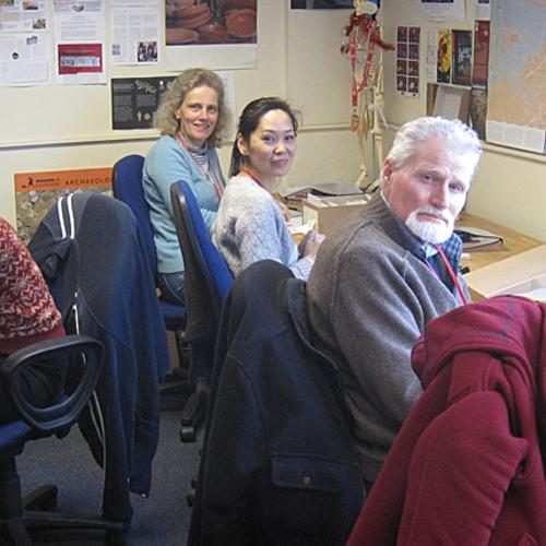 Volunteers prcoessing finds from MOLA's Guildhall excavation