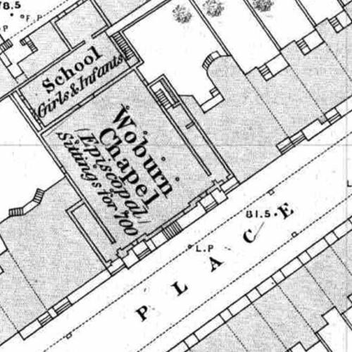 Map of Tavistock Place in Camden, London, 1871