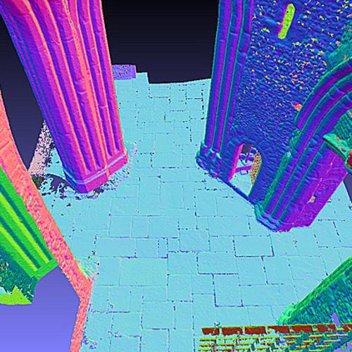 Mesh model of St Alphage Tower, created with 3D scan data