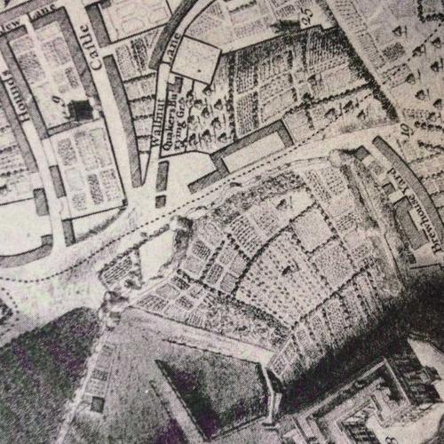 Hounds Gate, Nottingham (Badder and Peat map of 1774)