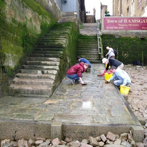 The Foreshore Recording and Observation Group working at Wapping Old Stairs